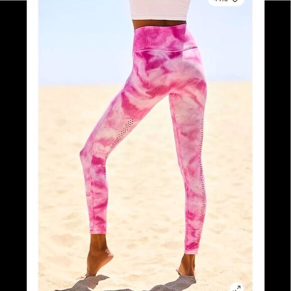 FREE PEOPLE Good Karma Tie Dye Leggings Pink M/L